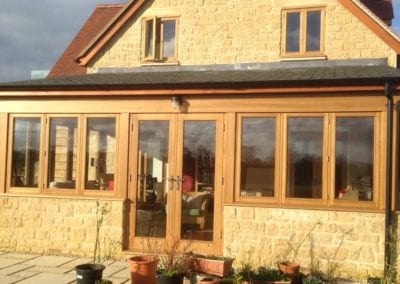 Conservatory with Oak windows and doors